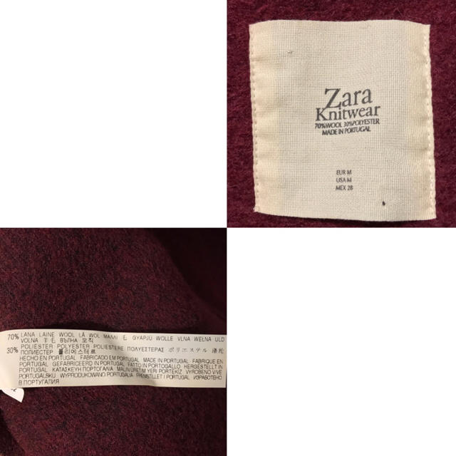 ZARA(ザラ)のZARA ケープコート ワインレッド レディースのジャケット/アウター(ニットコート)の商品写真