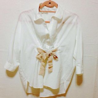 プロポーションボディドレッシング(PROPORTION BODY DRESSING)のウエストリボン☆白シャツ七分袖(シャツ/ブラウス(長袖/七分))