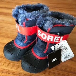 ソレル(SOREL)のSOREL ソレル キッズブーツ 13cm  ネイビー×レッド(ブーツ)