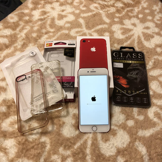 アップル(Apple)のうーた専用 最終値下 iPhone7 red 128GB 超美品 SIMフリー(スマートフォン本体)
