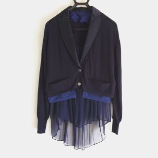 サカイ(sacai)のsacai シルクレイヤードジャケット(カーディガン)