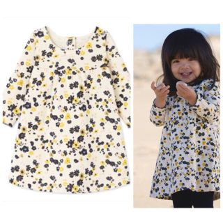 プチバトー(PETIT BATEAU)のSALE☆18m プチバトー イエローフラワー ワンピース(ワンピース)