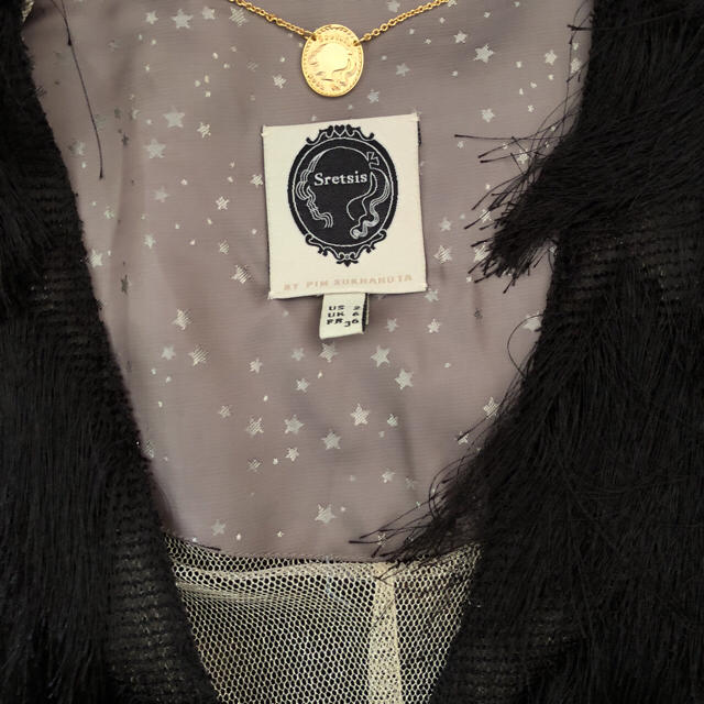 Sretsis(スレトシス)のスレトシス  フリンジ  ジャケット 裏地付き ブラック レディースのジャケット/アウター(ノーカラージャケット)の商品写真