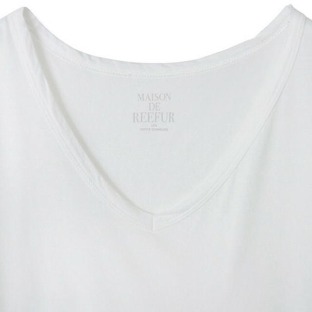 Maison de Reefur(メゾンドリーファー)のリーファー フレンチ Vネック T ホワイト 新品 未開封 タグ付き レディースのトップス(Tシャツ(半袖/袖なし))の商品写真