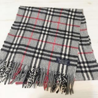 バーバリー(BURBERRY)のBurberrysバーバリーロンドン★カシミヤマフラー★グレーチェック(マフラー/ショール)