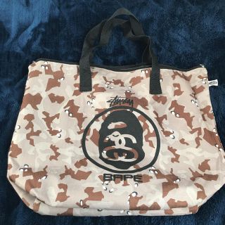 アベイシングエイプ(A BATHING APE)のb ape×stuusy トートバック(トートバッグ)