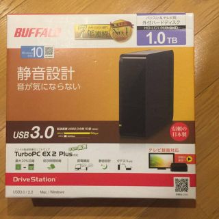 バッファロー(Buffalo)の未使用品 BUFFALO USB3.0 外付けハードディスク 1TB ブラック (テレビ)