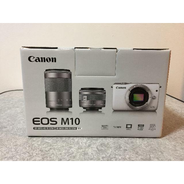 新品・未使用 キャノン EOS M10 ミラーレスカメラ ホワイト ダブルズーム