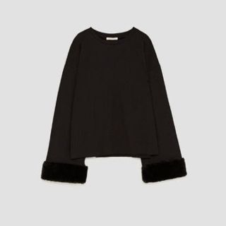 ザラ(ZARA)のザラブラックトップス(カットソー(長袖/七分))