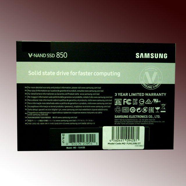 SAMSUNG(サムスン)の送料無料 3年保証★サムスンSSD850 120GB MZ-7LN120B/IT スマホ/家電/カメラのPC/タブレット(PCパーツ)の商品写真