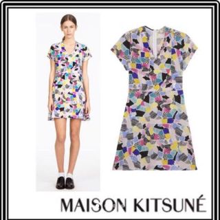 メゾンキツネ(MAISON KITSUNE')の<新品>週末までお値下げ！メゾンキツネ/水原希子着用ワンピ(ミニワンピース)