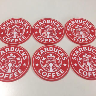スターバックスコーヒー(Starbucks Coffee)のスターバックス STARBUCKS ラバーコースター6枚セット 赤 (テーブル用品)