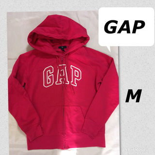 ギャップ(GAP)のGAP M ピンク ロゴ ジップパーカー  裏起毛 150 160(パーカー)