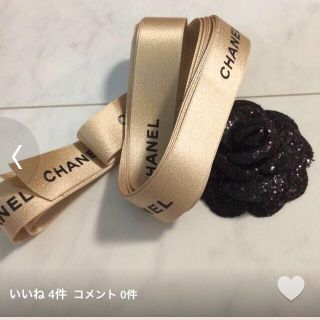 シャネル(CHANEL)のCHANEL GOLDリボン 黒カメリア(その他)