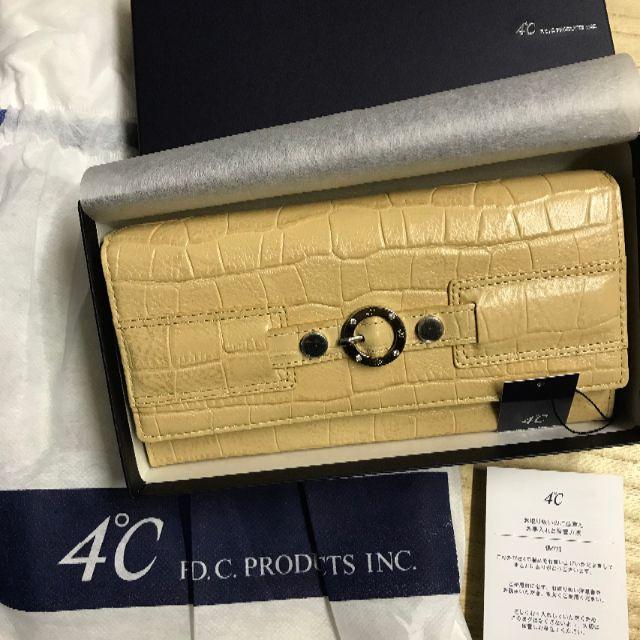 4℃ - 【新品☆未使用】4℃牛革クロコ風長財布
