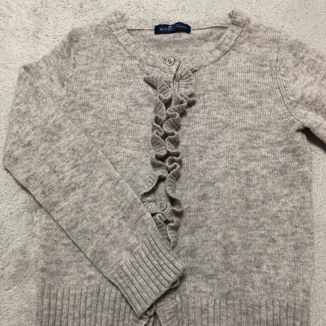 motherways(マザウェイズ)のフリルニットカーディガン キッズ/ベビー/マタニティのキッズ服女の子用(90cm~)(カーディガン)の商品写真