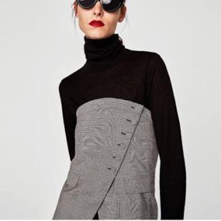 ザラ(ZARA)のZARA チェック柄 コルセットトップス ビスチェ グレンチェック(ベアトップ/チューブトップ)