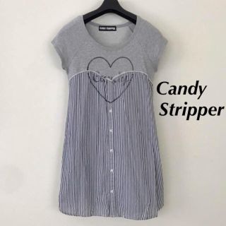 キャンディーストリッパー(Candy Stripper)の綿100%♦︎美品 Candy Stripper スウェット切替 半袖ワンピース(ミニワンピース)