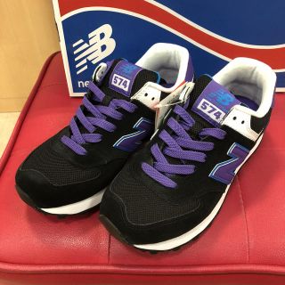 ニューバランス(New Balance)のニューバランス 574 ブラック／パープル 22.5㎝(スニーカー)