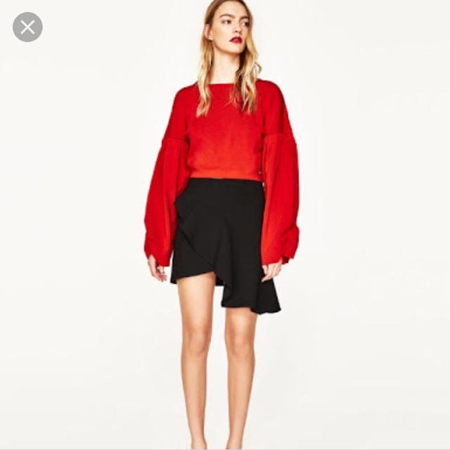 ZARA(ザラ)のZARA バルーンスリーブ クロップドセーター ニット レディースのトップス(ニット/セーター)の商品写真