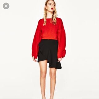 ザラ(ZARA)のZARA バルーンスリーブ クロップドセーター ニット(ニット/セーター)