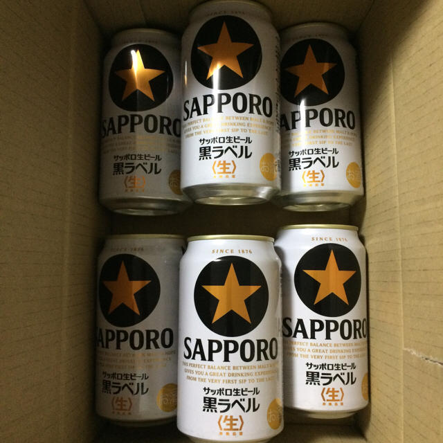 お値下げ！サッポロ黒ラベル 生ビール 6本 食品/飲料/酒の酒(ビール)の商品写真