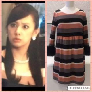 グレースコンチネンタル(GRACE CONTINENTAL)の大人気 北川景子 美品 ボーダーワンピース チェリーアン  チェスティー   (ひざ丈ワンピース)