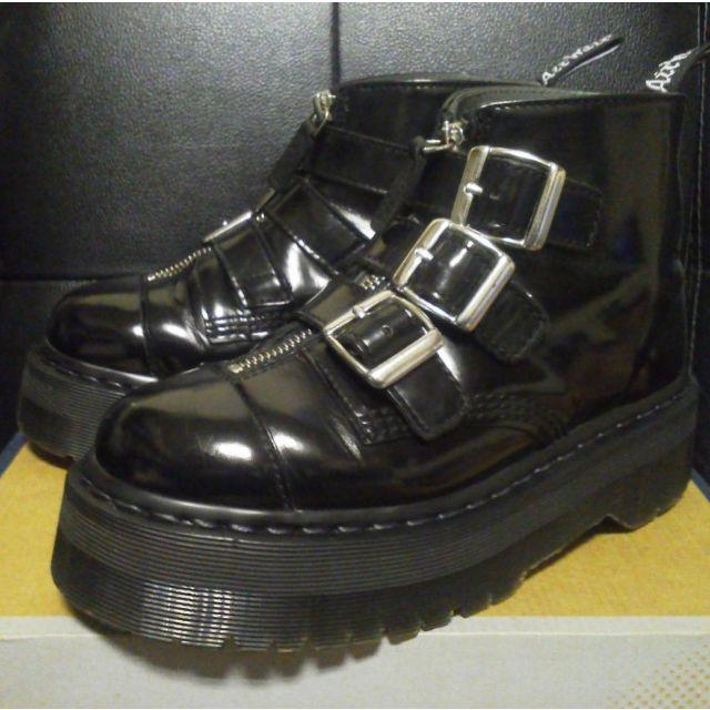 【激レア】Dr.Martens アギネス UK4 黒 厚底 AGGYSTRAP