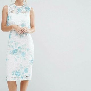 エイソス(asos)の【最終値下げ】【新品】ASOS 花柄レースワンピース(ひざ丈ワンピース)