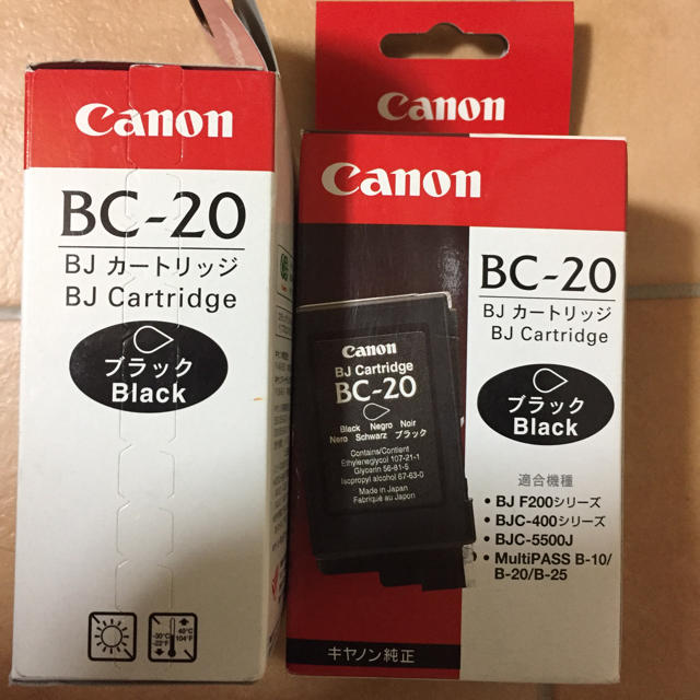 Canon(キヤノン)のキャノンＢＣ－２０ 純正インク黒 二個セット インテリア/住まい/日用品のオフィス用品(OA機器)の商品写真