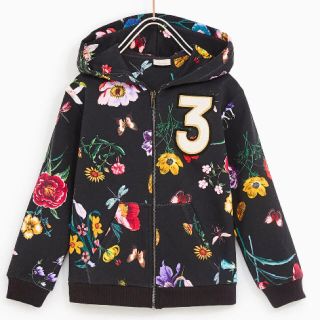 ザラキッズ(ZARA KIDS)のレオンママ様専用❗️フラワー柄プラッシュジャージー地 スウェット(パーカー)