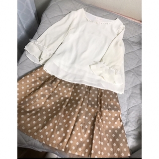 リズリサ(LIZ LISA)のLIZ LISA  リボンドットスカート(ひざ丈スカート)
