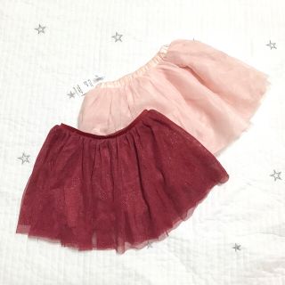 ザラキッズ(ZARA KIDS)のZara baby・オールドネイビー  チュールスカート 二枚セット(スカート)