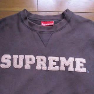 シュプリーム(Supreme)のレア！　初期USA製　supreme　濃ブラウン　スウェット　トレーナー　Lサイ(スウェット)