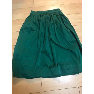 ザラ(ZARA)のザラミモレ丈スカート 緑 s zara(ひざ丈スカート)