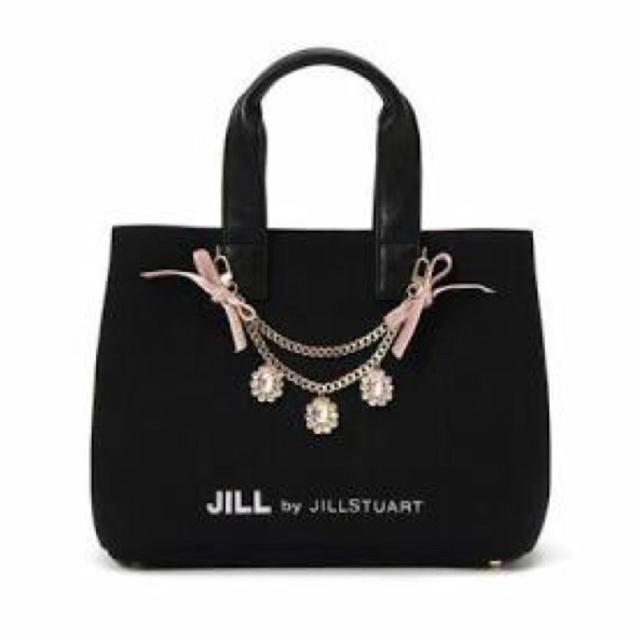 JILL by JILLSTUART(ジルバイジルスチュアート)のジュエルリボントートバッグ 黒 レディースのバッグ(トートバッグ)の商品写真