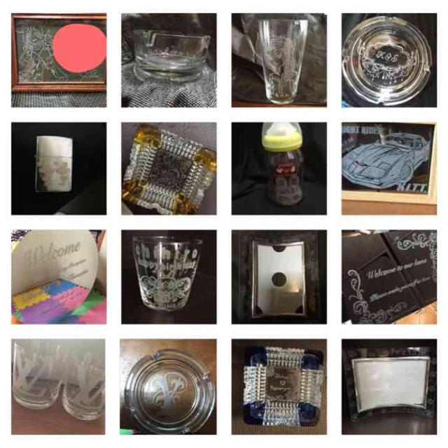 ガラス彫刻♡オーダー ハンドメイドの生活雑貨(食器)の商品写真