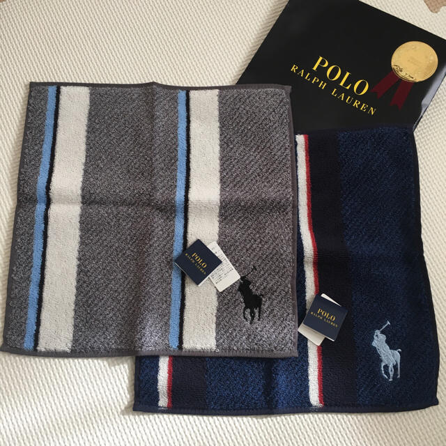 POLO RALPH LAUREN(ポロラルフローレン)のポロ タオル地 ハンカチ 2枚セット！ メンズのファッション小物(ハンカチ/ポケットチーフ)の商品写真