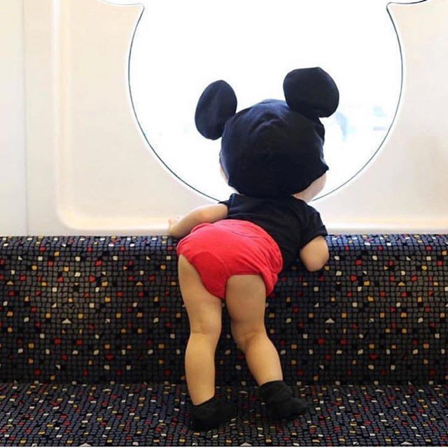 Disney(ディズニー)のミッキーパンツ ベビー用 キッズ/ベビー/マタニティのベビー服(~85cm)(パンツ)の商品写真