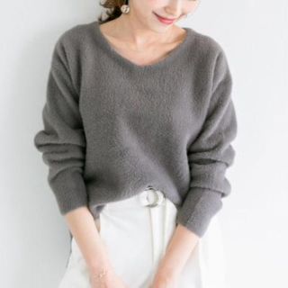 アーバンリサーチロッソ(URBAN RESEARCH ROSSO)のMarshmallowyarn Vneck プルオーバー【グレー】(ニット/セーター)