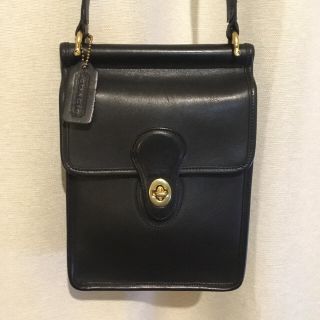 コーチ(COACH)の【希少/美品】オールドコーチ ヴィンテージ ITALY製 ショルダー ブラック(ショルダーバッグ)