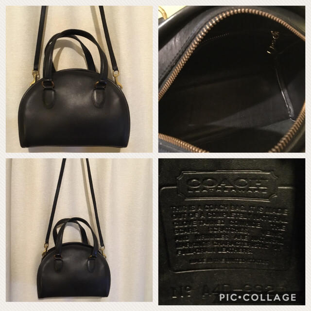 良品 USA製 old COACH 2WAY ショルダーバッグ ブラック