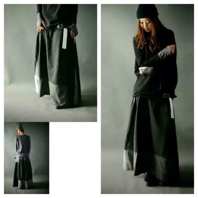 antiqua(アンティカ)の切り替え プリーツ モード デザイン スカート レディースのスカート(ロングスカート)の商品写真