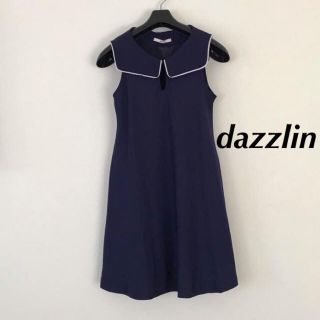 ダズリン(dazzlin)の美品♦︎dazzlin セーラーカラー ワンピース ネイビー レディース M(ミニワンピース)