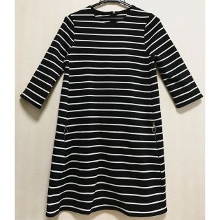 ザラ(ZARA)の美品◎ZARA❤︎七分袖ボーダーワンピース(ミニワンピース)