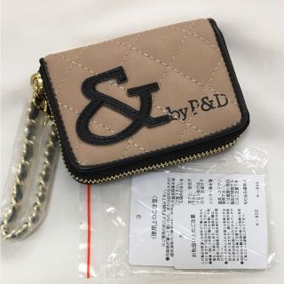 アンドバイピーアンドディー(&byP&D)の新品 &byP&D チェーン付き ロゴキルティング キーケース ベージュ(キーケース)