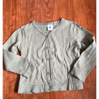 プチバトー(PETIT BATEAU)のプチバトー カーディガン カーキ 80 (カーディガン/ボレロ)