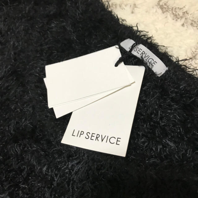 LIP SERVICE(リップサービス)のLIPSEAVICE シャギーニットワンピース黒 レディースのワンピース(ミニワンピース)の商品写真