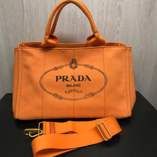 プラダ(PRADA)のプラダ カナパ トートバッグ《美品》オレンジ BN2642(トートバッグ)