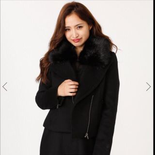 リエンダ(rienda)のrienda WクロスFaux Fur Wool MIXライダースJK新品(ライダースジャケット)